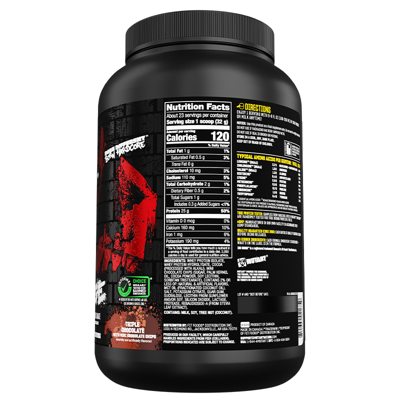 Mutant ISO Surge 1.6lb - Chocolate Triple Nutrition Facts / Directions
