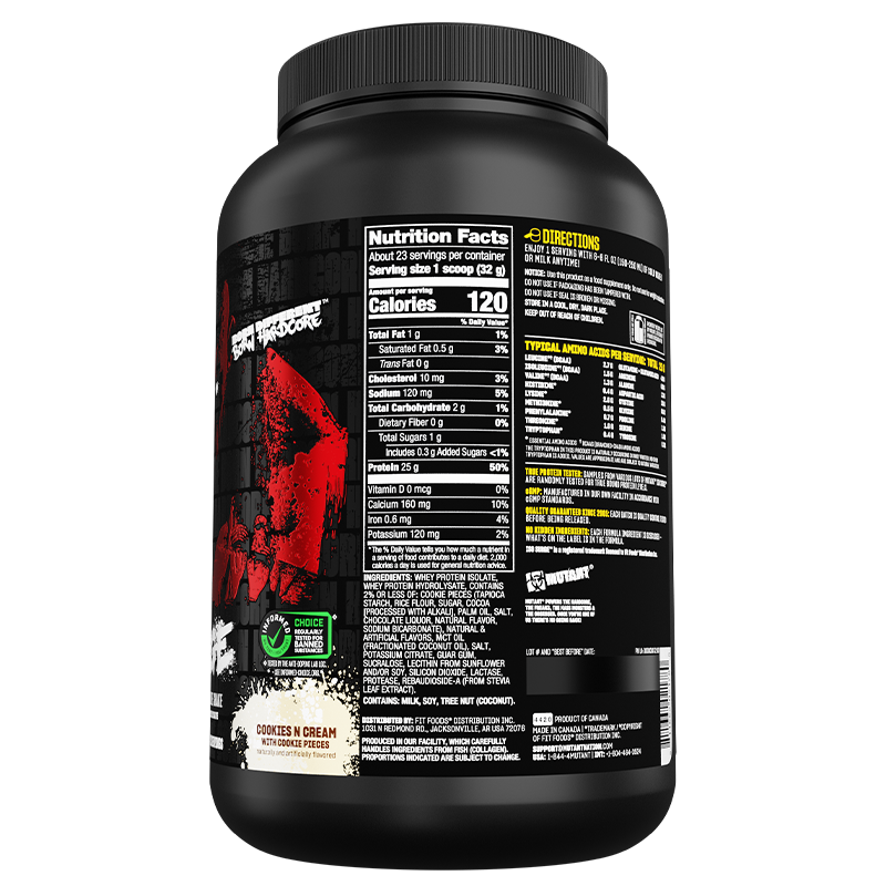 Mutant ISO Surge 1.6lb - Cookies & Cream Nutrition Facts / Directions