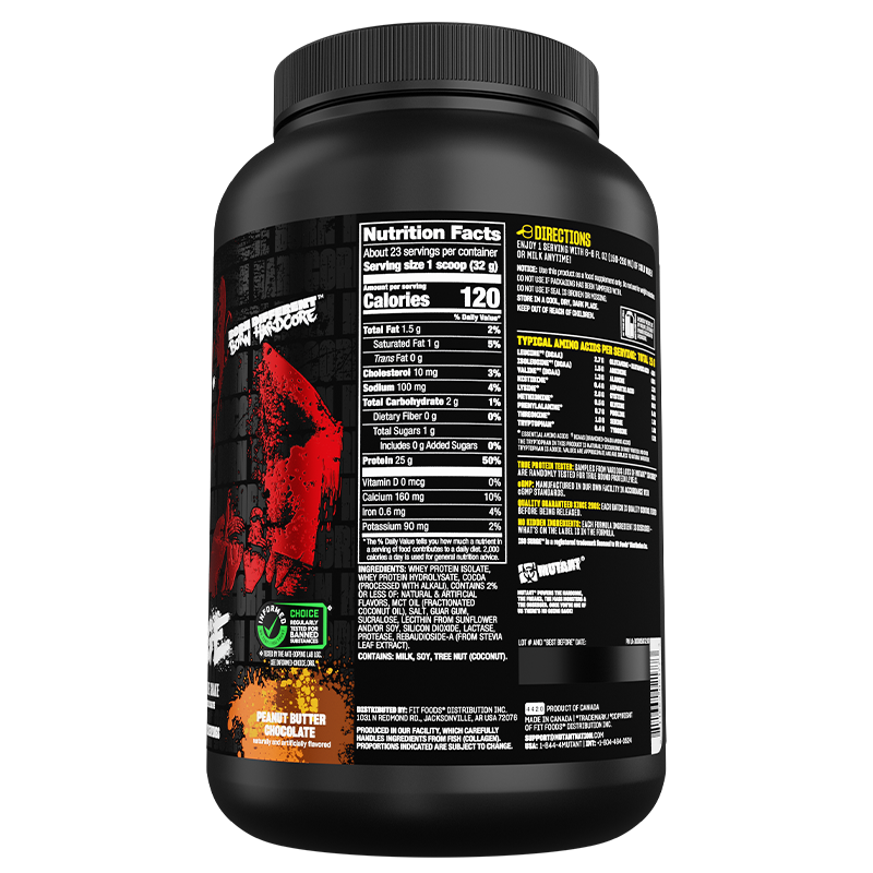 Mutant ISO Surge 1.6lb - Peanut Butter Chocolate Nutrition Facts / Directions