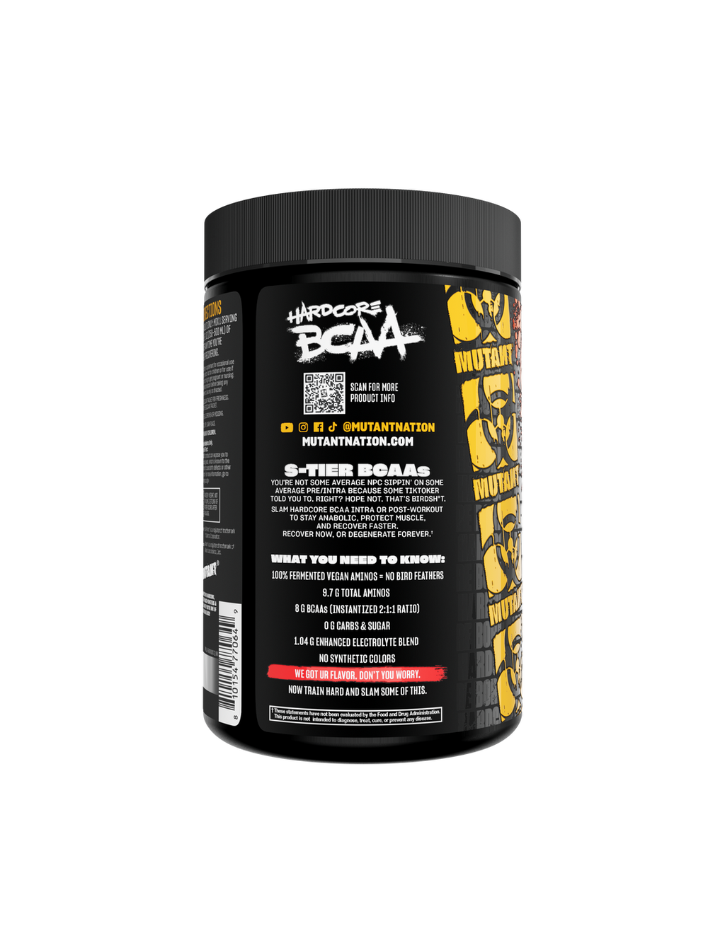 Mutant Hardcore BCAA 390g - product information side panel