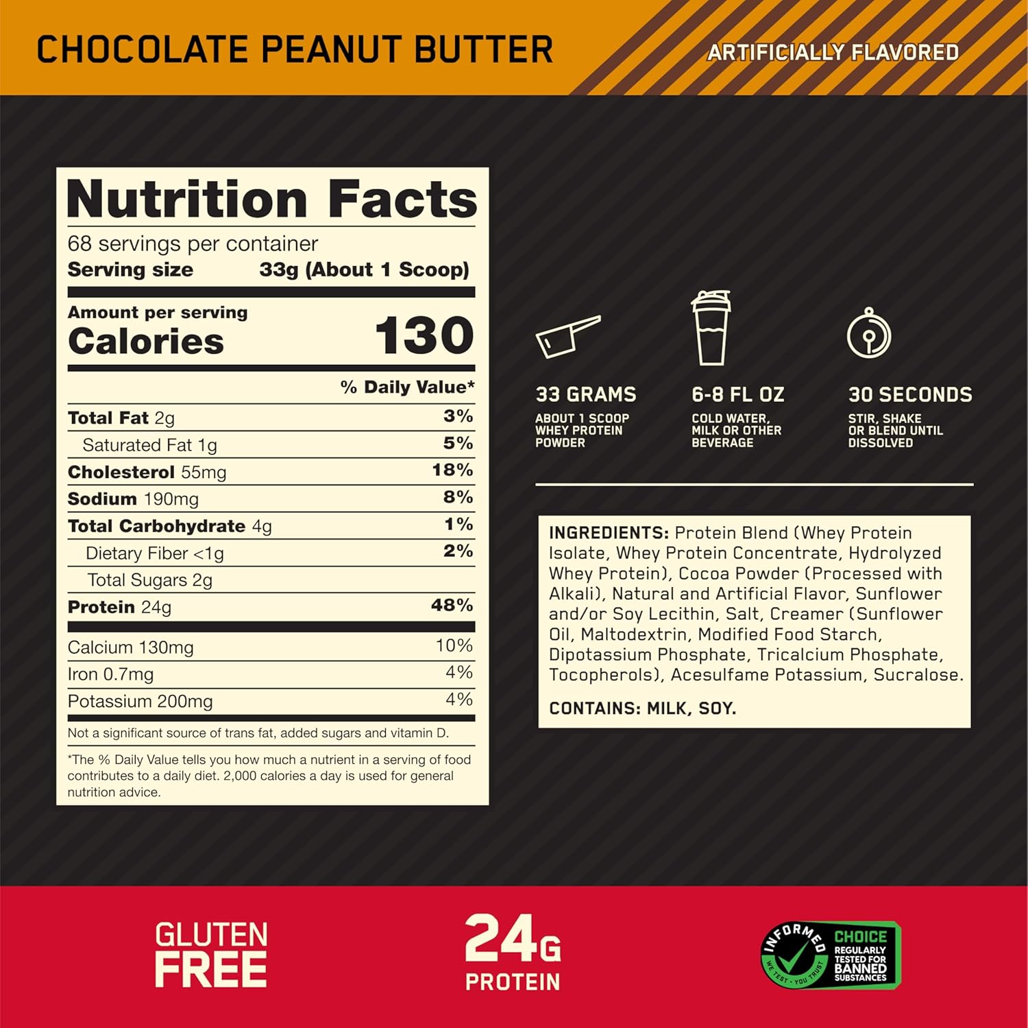 Optimum Nutrition Gold Standard 100% Whey Protein Powder