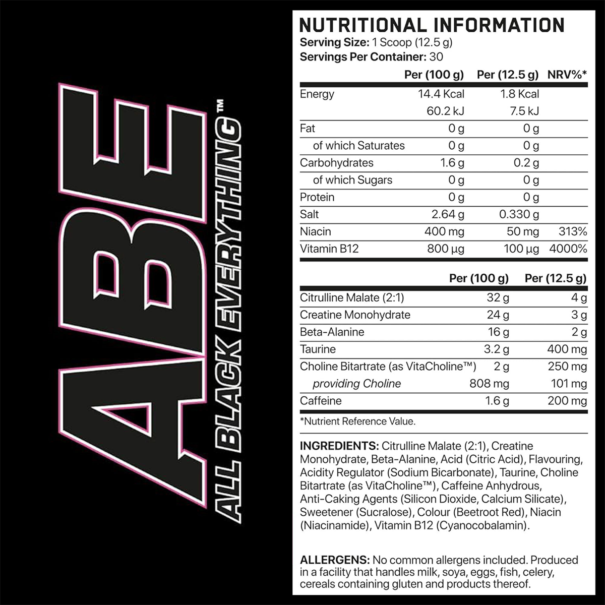 APPLIED NUTRITION ABE (ALL BLACK EVERYTHING) 375G